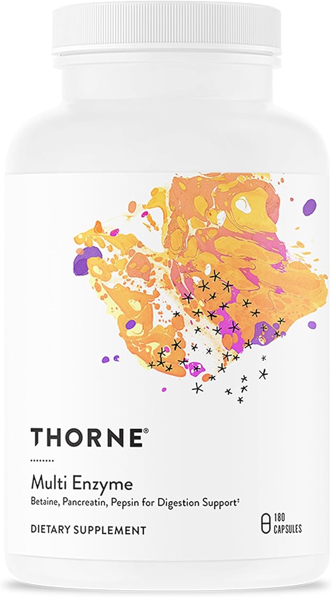 THORNE - Multi Enzyme (Formerly B.P.P.) - Betaine, Pepsin, Pancreatin - Comprehensive Blend of Digestive Enzymes to Support Normal Digestion* - Dairy-Free - 180 Capsules - 90 Servings