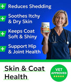 BARK&SPARK Advanced Omega-3 Collagen for Dogs - 180 Salmon & Fish Oil Treats for Dog Shedding, Skin Allergy Chews, Itch Relief, Hot Spots Treatment - Joints, Skin & Coat Supplement,EPA&DHA Fatty Acids
