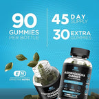 Effective Nutra Ashwagandha Gummies 1500mg – Extra Strength Stress & Sleep Support – 45-Day Supply, Just 2 Gummies Daily – Vegan, Non-GMO, Third-Party Tested – Made in USA (90ct)