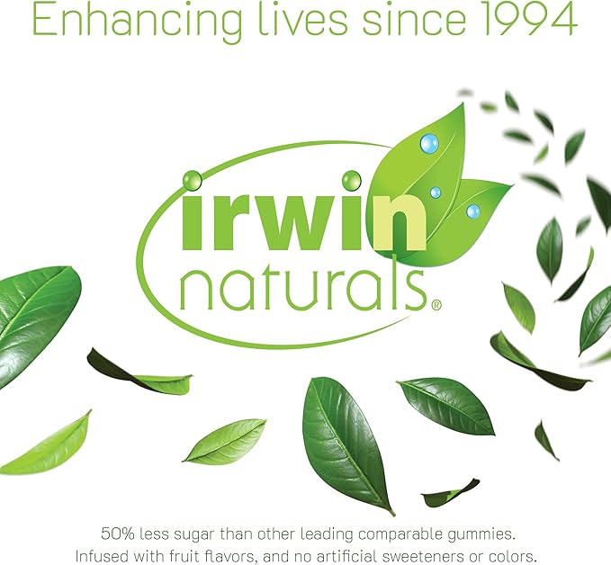 Irwin Naturals Gummies Maca Root + Ashwagandha, Adaptogenic Stress, Energy & Vitality Support, Vegan, 42 Gummies