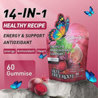 BUTTERFLY'S TEAR Organic Beet Root Gummies, 1500mg Beet Root Powder, Supports Healthy Circulation & Vitality, Non-GMO, Plant-Based (60 Count (Pack of 3), Superfood Beets Gummies)