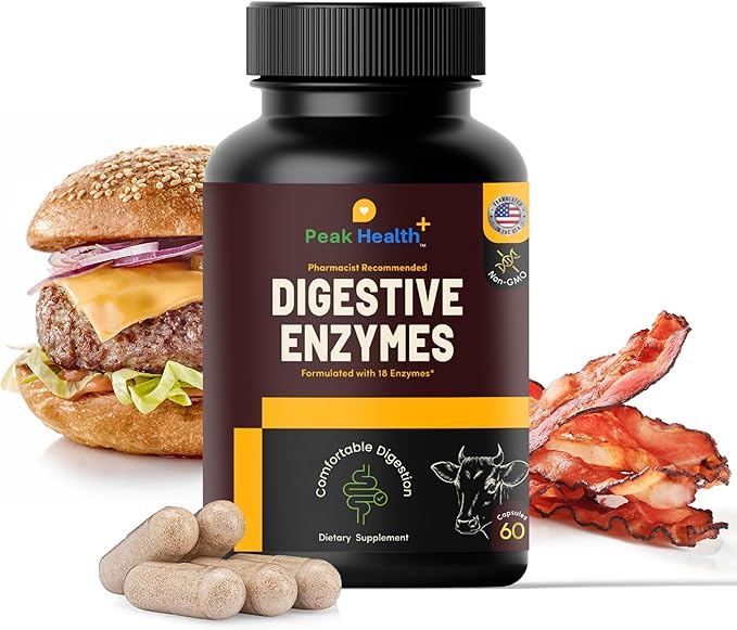 Digestive Enzymes for Foodies | Digestive Support for Meat, Carbs, Fat, Milk and Vegetable Digestion – Pharmacist Formulated 60 Count - USA
