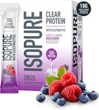 Isopure Clear Protein Stick Pack, Mixed Berry, 20 Count (Pack of 1)