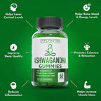 Atlantis Nutrition Ashwagandha Gummies - Ashwagandha Extract 30:1 - Promotes Calmness, Improves Mood, Boosts Energy Levels & Strengthens Immune System - Formulated w/Vitamin D & Zinc - Vegan | 60 Ct