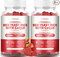 2 Pack Liposomal Red Yeast Rice with Coq 10 3000mg Gummies,Organic Red Yeast Rice Cholesterol Lowering Supplements, Enhanced with Coq 10 for Heart Health Support,Liposomal Enhance 98% Absorption