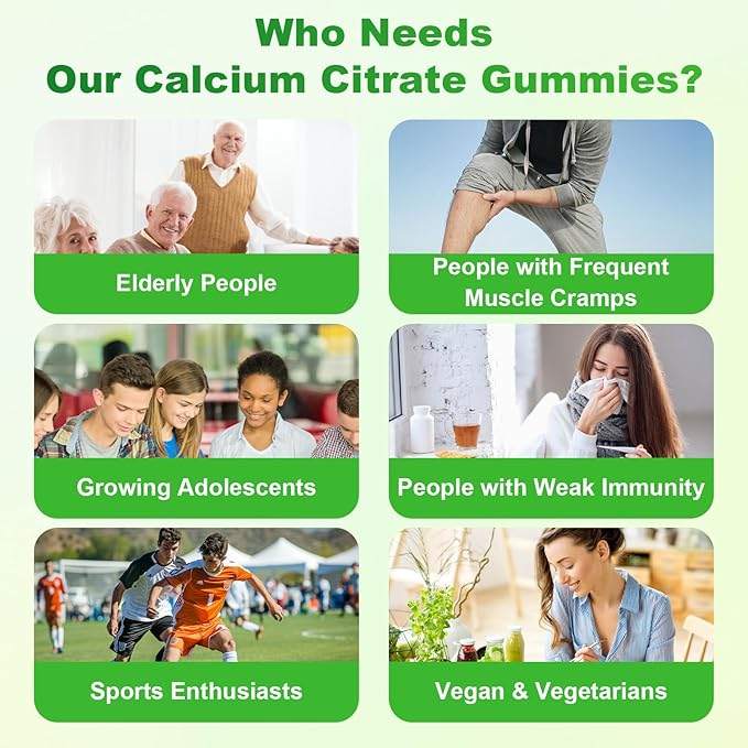 Calcium Citrate Gummies - Chewable Calcium Gummies for Bone, Muscle, Teeth, Immune Support, High Absorption Calcium Supplements for Women & Men Sugar Free Pineapple Flavor 60 Count