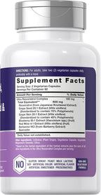 Horbäach Resveratrol Berberine Grape Seed & Quercetin | with Blueberry & Red Wine Extract | 120 Capsules | Non-GMO, Gluten Free & Vegetarian Supplement