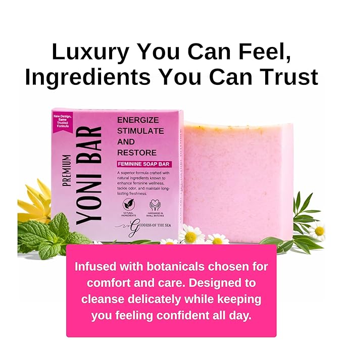 3 Bar Bundle - Premium Yoni – Natural Feminine Care Soap for pH Balance, Odor Control & Hydration | Organic Herbal Ingredients | Gentle Yet Effective for Daily Intimate Hygiene | Handmade & Vegan