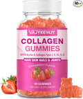 Vegan Collagen Gummies for Women & Men - with Biotin, Vitamin C, & Zinc for Skin Radiance, Hair Growth, Strong Nails, & Joint Support, 60 Count