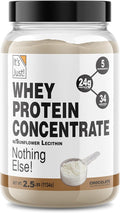 It's Just! - 100% Whey Protein Concentrate, Made in USA, Premium WPC-80, Natural Cocoa Powder (2.5 Pound, Chocolate)