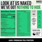 NAKED Vanilla Pea Protein Isolate from North American Farms, Only 3 Ingredients, Vanilla Vegan Protein, NSF Certified, Gluten-Free, Soy Free, GMO Free - 2LB