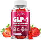 GLP-1 Supplement for Women & Men, GLP-1 Probiotic Gummies - Activates GLP-1 & AMPK, with Akkermansia Probiotic & Natural Berberine for Energy - Strawberry Flavor, Sugar-Free, 60 Count