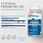 SOLARAY High Potency Evening Primrose Oil 500mg - Midlife Support - Source of Gamma Linolenic Acid and Linoleic Acid - No Solvents, Cold Pressed - 90 Servings, 90 Softgels