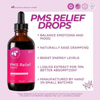 Mountain Meadow Herbs PMS Relief Drops | Liquid Herbal Supplement for Menstrual Period Discomfort | Hormonal Support for PMS Cramps, Mood Swings & Acne with Chaste Tree Berry (Vitex) & Wild Yam 2oz