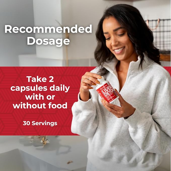 Health Plus, Liver Detox, Natural Herbal Liver Support & Detox Supplement with Milk Thistle, Dandelion and Turmeric Root, 60 capsules