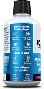 HEALTH DIRECT – AminoSculpt Liquid Collagen Micropeptides – 28 FL Oz – 28 Servings – 10 Grams of Premium Medical-Grade Liquid Collagen for Women – Strawberry Banana