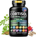 Cortisol Supplements for Women and Men, High Cortisol Reducer with Ashwagandha, Magnesium, Rhodiola, & L-Theanine-Supports Cortisol Calm, Sleep & Stress Relief–90 Capsules