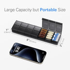 Barhon Pill Organizer Large, Weekly Medicine Pill Organizers, 7 Day Pills Box Case Travel for Big Vitamin Supplements Fish Oil, Gray