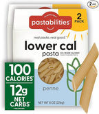 Pastabilities, Lower Calorie Pasta, Penne – 100 Calories per Serving, Low Net Carbs, Low Calorie, Non-GMO, High Fiber, Vegan, Plant-Based, Enhanced Nutrients, Delicious Taste & Texture (8 Ounce, 2 Pack)
