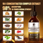 Lukaree Wormwood Black Walnut Clove Cleanse for Humans Tincture – Rapid Gut Detox & Digestive Health with Garlic Pumpkin Seeds Soursop Oregano, 10:1 Ultra-Concentrated Liposomal Tech 98% Absorption