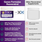 GENEX Trans Resveratrol 1000mg Powder Serving 99% Pure Micronized Pharmaceutical Grade | 30 Servings/30Grams | 1 Gram Per Day 30-Day Supply Made in a GMP & NSF Certified Facility