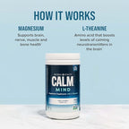 Natural Vitality Calm Mind, Magnesium Citrate + L-Theanine Powder, Supplement for Stress Relief, Gluten Free & Vegetarian, Unflavored, 12 oz.