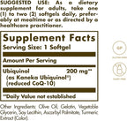 Solgar Ubiquinol 200 mg (Reduced CoQ-10), 30 Softgels - Promotes Heart & Brain Function - Supports Healthy Aging - Coenzyme Q10 - Ubiquinone Supplement - Gluten Free, Dairy Free - 30 Servings