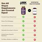 MK Supplements Grass-Fed Beef Organs Capsules | 5 Organs in Nature-Identical Ratios | B12, Copper & Heme Iron | Regeneratively Raised | 150 Capsules