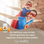 Go Healthy Vitamin C Gummies for Kids, Immune Support, Children Vitamin Gummies, Toddler, Kids Vitamins, Kosher, Halal, Tasty Gummy - 60 Servings