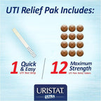 URISTAT Ultra UTI Relief Pack, 1 UTI Test Strip & 12 Pain Relief Tablets (Pack of 3)