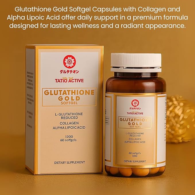 Made in Japan Advanced Gold Glutathione Capsules with Collagen, Vitamin C, and Antioxidants Supplement for Radiant, Youthful-Looking Skin, Collagen Production & Even Skin Tone – 3 Bottles