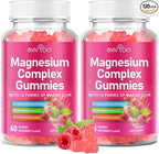 2 Pack Magnesium Complex Gummies – with 12 Forms of Magnesium Plus Vitamins B6, B12 & C. Vegan Strawberry Gummies to Support Mood, for Adults, 120 Count