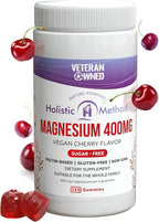 Magnesium Citrate Gummies for Kids & Adults - Sugar-Free, Vegan and Non-GMO for Better Sleep and Relaxation - Cherry Flavor with No Sugar Alcohol - 120 Count