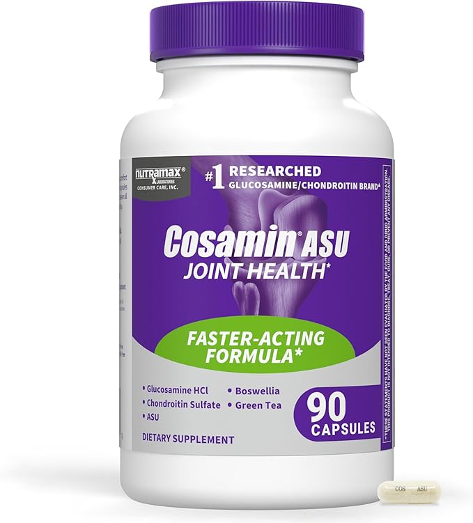 Nutramax Laboratories Cosamin® ASU Joint Health Supplement with Glucosamine, Chondroitin & ASU for Adult Men & Women, Joint Supplement, 90 Capsules