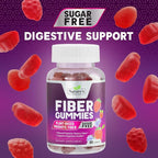 Fiber Gummies 4g Per Serving - Sugar Free Fiber Gummy Supplement for Adults, Daily Prebiotic Gummy Digestive Support - Plant Based Chews, Prebiotics Supports Regularity & Digestion - 60 Gummies