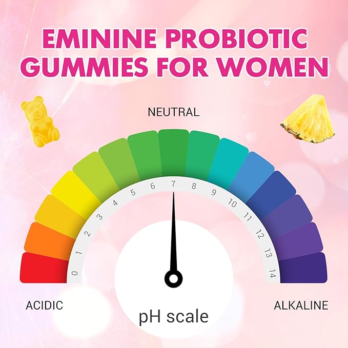 Women Probiotic Slippery Elm Gummies - Supports pH Balance, Digestive & Immune Health, Natural Pineapple Flavor, 60 Count