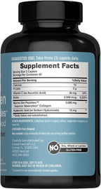 NeoCell Marine Collagen Peptides Supplement | 180 Caplets | with Hyaluronic Acid | Double Strength Formula | Nails, Skin, & Hair