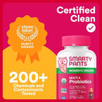SmartyPants Organic Women's Multivitamin Gummies: Biotin,Probiotics,Methylfolate,Omega 3 (ALA),Vitamin D3,C,Vitamin B12,B6,A,K & Zinc,Inositol,Gluten Free,(30 Day Supply),120 Count (Pack of 2)