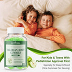 Organic Valerian Root Gummies, Herbal Supplements for Calm & Relaxation, Natural Sleep Support for Adults & Kids, Melatonin Free, Vegan, Non-GMO, Gluten Free, Apple Flavor, 60 Count