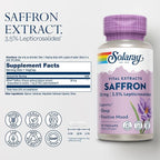 SOLARAY Saffron Extract - Sleep and Positive Mood Support - Vegan and Gluten Free Saffron Supplements - Lab Verified - 60-Day Guarantee - 30 Servings, 30 VegCaps