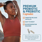 Dr. Tobias Deep Immune Probiotics & Prebiotics - Dual Action Digestion & Immune Support with PreforPro Prebiotics & Spore Forming Probiotics for Women & Men - 180 Capsules (90 Servings)