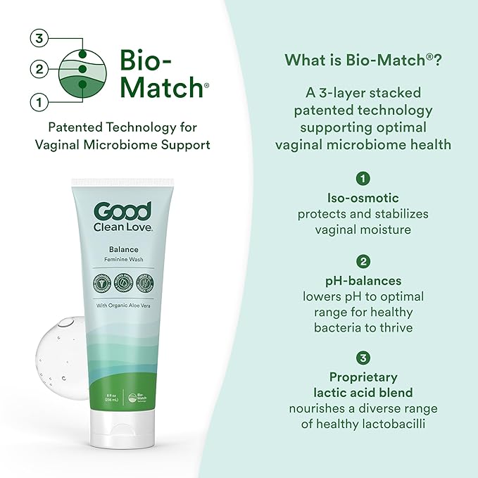Good Clean Love Balance Feminine Wash, pH-Balanced Vaginal Moisturizer Cleanser for Women with Natural Ingredients, Gentle Cleansing Feminine Care Product, Reduces Vaginal Dryness & Odor, 8Oz (2-Pack)