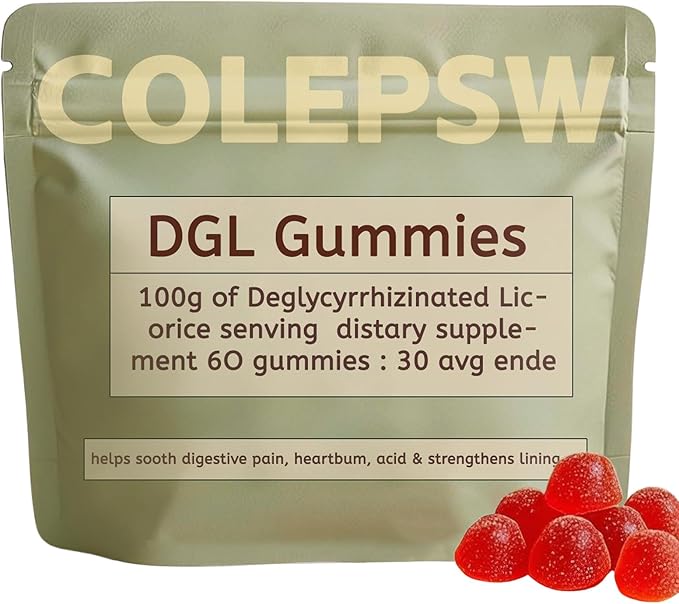 DGL Gummies | Licorice Root Extract, 400mg DGL | Supports Digestive Health | Vegan and Gluten-Free | Delicious Berry Flavor, 60 Gummies (1)