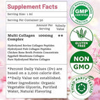 Multi Collagen Peptides Liquid Drop Organic Hydrolyzed Collagen Complex w. Biotin, Vitamin C & Hyaluronic Acid, Liquid Collagen Types I, II, III, IV, V for Hair, Skin, Nails & Joint Health