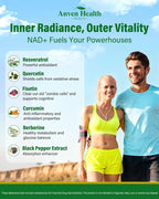 Liposomal NAD+ Resveratrol Supplement - NMN Alternative with Trans-Resveratrol, Quercetin & Fisetin - NAD Plus for Women and Men, Cellular Energy & Healthy Aging, Non-GMO | 180 Capsules