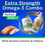 BARK&SPARK Omega 3 + Fish Oil for Dogs - Skin Allergy Chews, Itch Relief, Hot Spots Treatment - Fish Oil Liquid Supplement for Pets, EPA+DHA Fatty Acids, Skin & Coat Support - Bundle: 180 Ct + 16 Oz