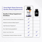Sandhu's Sleep 60 Capsules –Non-Habit Forming 5-in-1 Sleep Aid Supplement with Melatonin, Magnesium, GABA, L-Theanine & 5-HTP