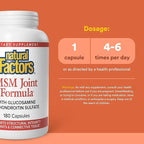 Natural Factors, MSM Joint Formula, Supports Healthy Joints and Mobility, 180 Capsules