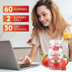 softbear CoQ10 Gummies 400mg Coenzyme Q10 Supplement for Adults, High Absorption coq10 Plus Omega-3, Magnesium, Vitamin B3 & Zinc for Cellular Energy & Antioxidant, Strawberry Flavor 60 Count