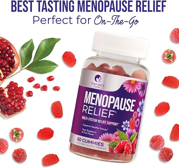 Menopause Supplement for Women - Complete Multi-Benefit Menopause Relief Gummy for Mild Hot Flashes & Night Sweats, Natural Balance & Energy Support, Menopausal Vitamins, Gluten Free - 60 Gummies